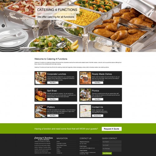 Responsive Wordpress website designed for Catering 4 Functions