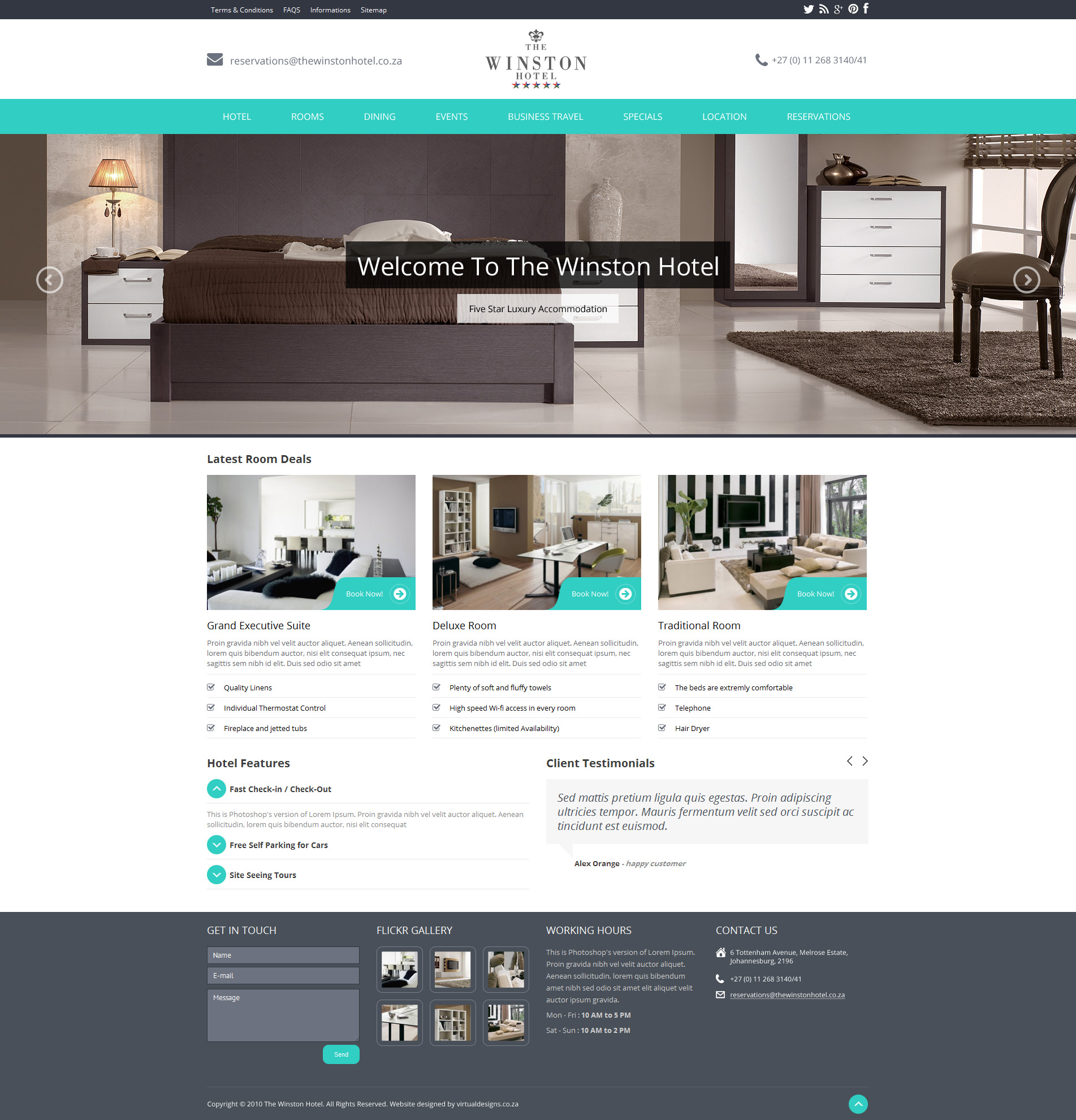 The Winston Hotel Website Concept