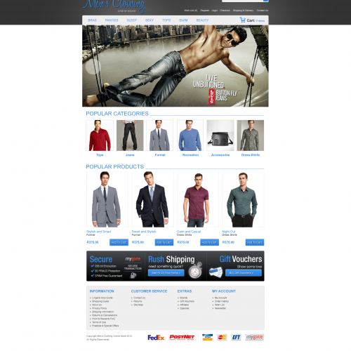 Clothing store ecommerce web design concept